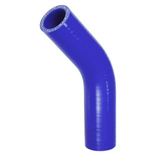 X AUTOHAUX 1 x 28 mm Innendurchmesser, 90 mm Länge, 45 Grad, blauer Auto-Silikonschlauch, Kühlmittelschlauch, universal von X AUTOHAUX