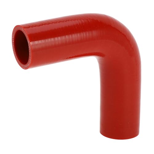 X AUTOHAUX 1 x 38 mm Innendurchmesser, 120 mm Länge, 90 Grad, roter Auto-Silikonschlauch, Kühlmittelschlauch, universal von X AUTOHAUX