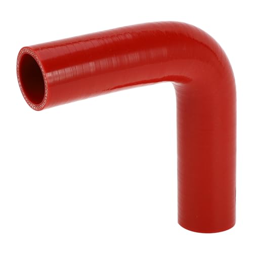 X AUTOHAUX 1 x 38 mm Innendurchmesser, 150 mm Länge, 90 Grad, roter Auto-Silikonschlauch, Kühlmittelschlauch, universal von X AUTOHAUX