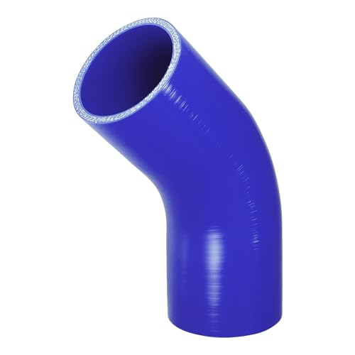 X AUTOHAUX 1 x 68 mm Innendurchmesser, 102 mm Länge, 45 Grad, blauer Auto-Silikonschlauch, Kühlmittelschlauch, universal von X AUTOHAUX