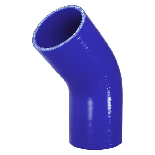 X AUTOHAUX 1 x 70 mm Innendurchmesser, 102 mm Länge, 45 Grad, blauer Auto-Silikonschlauch, Kühlmittelschlauch, universal von X AUTOHAUX
