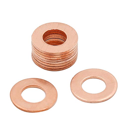 X AUTOHAUX 10 Stück 7 mm Innendurchmesser Kupfer Unterlegscheiben flach Dichtungsring X AUTOHAUX 10 Stück 7 mm Innendurchmesser Kupfer Unterlegscheiben flach Dichtungsring von X AUTOHAUX