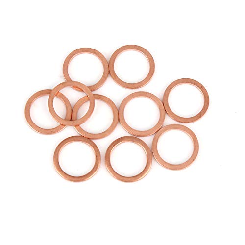X AUTOHAUX 10Stk. Kupfer Unterlegscheibe Flachdichtung Ring für Auto 12 x 16 x 1,5 mm X AUTOHAUX 10Stk. Kupfer Unterlegscheibe Flachdichtung Ring für Auto 12 x 16 x 1,5 mm von X AUTOHAUX