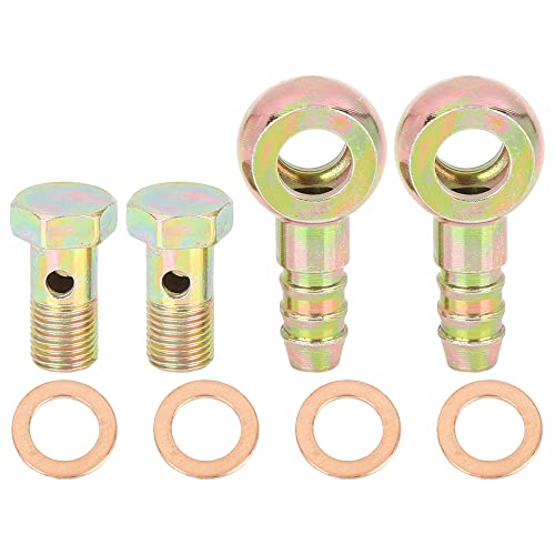 X AUTOHAUX 2 Sätze Hohlschraube Unterlegscheibe Kit Bronzeton 10mm Metall für Motorrad M10x1 von X AUTOHAUX