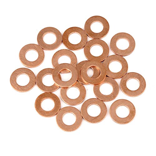 X AUTOHAUX 20Stk. Kupferscheibe Flachdichtringe Ring für Auto 8 x 16 x 1,5 mm von X AUTOHAUX