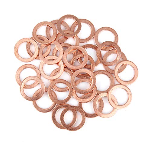 X AUTOHAUX 30Stk. Kupfer Unterlegscheibe Flachdichtung Ring für Auto 14 x 20 x 1,5 mm X AUTOHAUX 30Stk. Kupfer Unterlegscheibe Flachdichtung Ring für Auto 14 x 20 x 1,5 mm von X AUTOHAUX