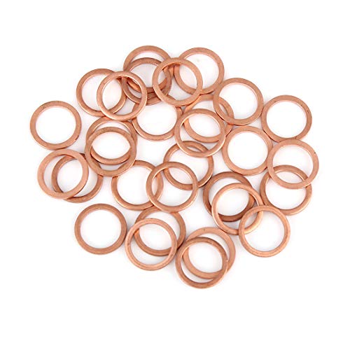 X AUTOHAUX 30stk.Kupferscheibe Flachdichtungsring Flache Kupferdichtringe Kupfer Dichtungssatz Unterlegscheiben 12x16x1.5mm X AUTOHAUX 30stk.Kupferscheibe Flachdichtungsring Flache Kupferdichtringe Kupfer Dichtungssatz Unterlegscheiben 12x16x1.5mm von X AUTOHAUX