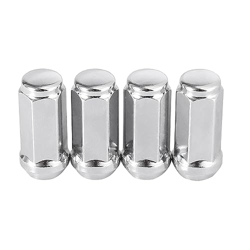 X AUTOHAUX 4 Stück Auto Radmuttern Kegelsitz Geschlossene Ende 1.9 Zoll M12x1.25 Silber Ton von X AUTOHAUX