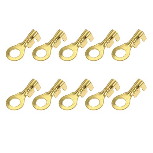 X AUTOHAUX 50 Stück Auto Fahrzeug Ring Terminal Kabelschuhe Elektronik M4.2 17 X 7.5mm von X AUTOHAUX