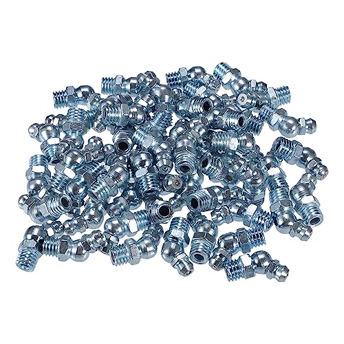 X AUTOHAUX 50 Stück M8 x 1,25 Schmiernippel Fitting Bogen 45 Grad Winkel verzinkter Stahl Fett Zerk Fitting Adapter für Auto LKW Automotive mechanische Schmierung von X AUTOHAUX