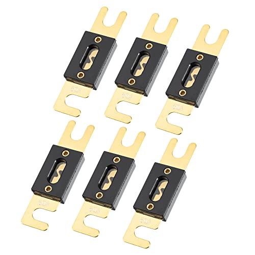 X AUTOHAUX 6 Stück Hochstromsicherung 60A Auto Fahrzeug LKW Audio ANL Sicherung Universell Gold von X AUTOHAUX