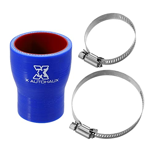 X AUTOHAUX Auto Fahrzeug Gerader Silikonschlauch Blau Rot 38 x 51 mm von X AUTOHAUX