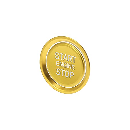 X AUTOHAUX Auto Start Stop Schalter Dekoration Knopfkappe mit Ring Kit Goldton von X AUTOHAUX