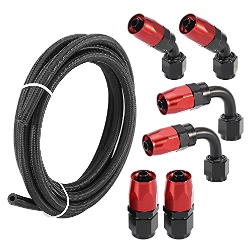 X AUTOHAUX CPE Ölleitung geflochten 10ft 3/8" Kraftstoffleitung mit AN6 Endverbindung für Auto X AUTOHAUX CPE Ölleitung geflochten 10ft 3/8" Kraftstoffleitung mit AN6 Endverbindung für Auto von X AUTOHAUX