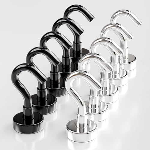 X-Bet Magnetic Hooks - Heavy Duty Neodymium Magnetic Hooks for Cruise Cabins (12.2 Kg, 10 Stück Mix) von X-BET MAGNET