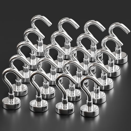 X-Bet Magnetic Hooks - Heavy Duty Neodymium Magnetic Hooks for Cruise Cabins (12.2 Kg, 20 Stück) von X-BET MAGNET