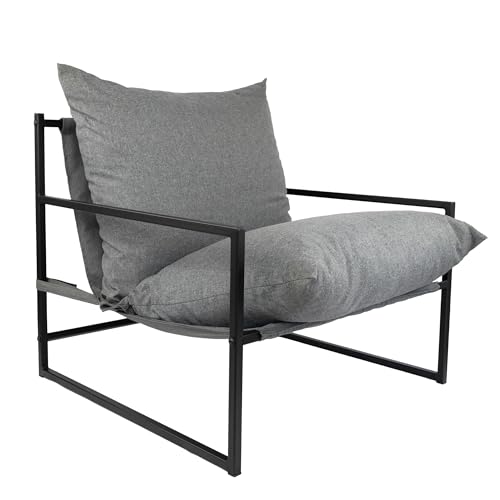X-Group4th 4-er Set Serene Sessel Metallrahmen Extragroß Outdoor/Indoor Loungesessel Wohnzimmer Möbel Relax Terrassen Abnehmbare Anthrazite 80 x 78 x 70 cm von X-Group4th