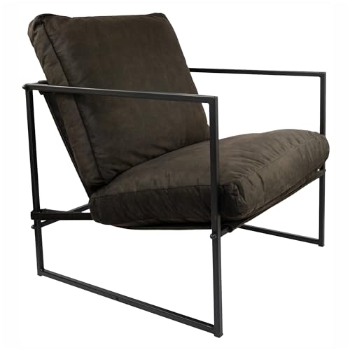 X-Group4th 4-er Set Sessel Designer Metallrahmen Extragroß Outdoor/Indoor Gartenstuhl Wohnzimmer Möbel Relax Sonnenliege Terrassen Abnehmbare Braun 80 x 78 x 70 cm von X-Group4th