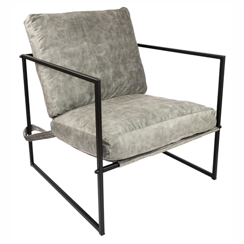 X-Group4th 6-er Set Sessel Designer Metallrahmen Extragroß Outdoor/Indoor Gartenstuhl Wohnzimmer Möbel Relax Sonnenliege Terrassen Abnehmbare Asche 80 x 78 x 70 cm von X-Group4th