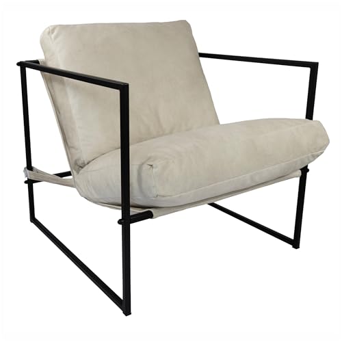 X-Group4th Sessel Designer Metallrahmen Extragroß Outdoor/Indoor Gartenstuhl Wohnzimmer Möbel Relax Sonnenliege Terrassen Abnehmbare Ecru 80 x 78 x 70 cm von X-Group4th