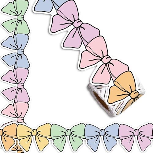 10 M Farbenfrohe Bögen Grenze Trimieren Selbstklebende Bulletin Board Dekoration Für Klassenzimmer Poster Boards Bunte Bögen Trimmklassenränder Bowknot Bulletin Board von X-Institute