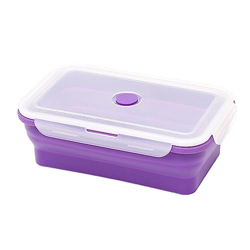 2 Größen Silikon Faltbare Lunchbox Frischhaltedose Farbe Mikrowellengeeignet Tragbar Picknick Camping Rechteckbox von X-Institute