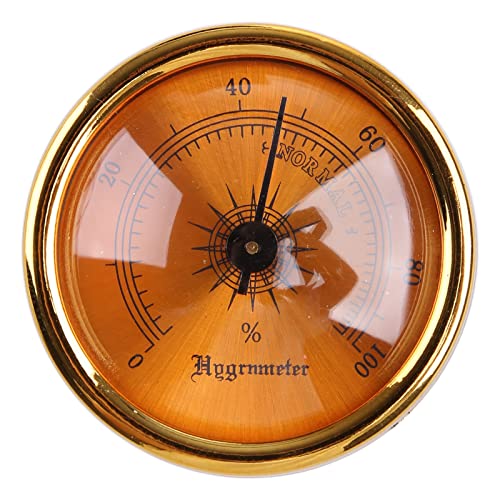 X-Institute Mini Hygrometer Analoges Hygrometer Mechanisches Rundes Hygrometer Luftfeuchtigkeitsmesser Für Schrankdosen 4 4 cm (Gold) Analoges Hygrometer Für Die Luftfeuchtigkeit Innenbereich von X-Institute