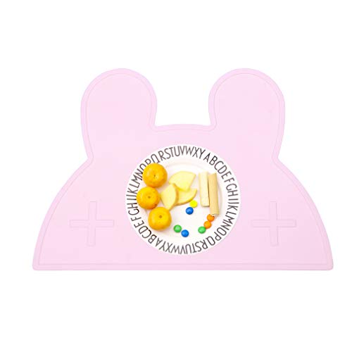 X-Labor Baby Kinder Tischset Platzset Hase Silikon Wasserdicht Rutschfest Abwaschbar Babyplatte Platzmatte Platzdecken 47.5x34cm rosa von Xlabor