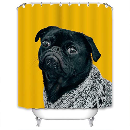 X-Labor Tier Motiv Duschvorhang Wasserdicht Stoff Anti-Schimmel inkl. 12 Duschvorhangringe Waschbar Badewannevorhang 240x200cm Elefant von X-Labor