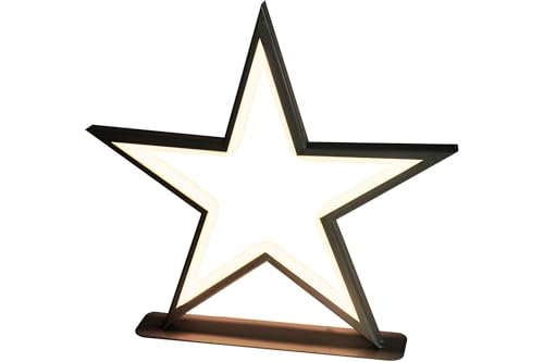 LED Metallstern Weihnachtsstern schwarz 33 x 32 cm 144 LEDs warmweiß von X-MAS
