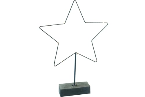 LED Metallstern auf Betonsockel 40 cm 15 LEDs batteriebetrieben Timer von X-MAS