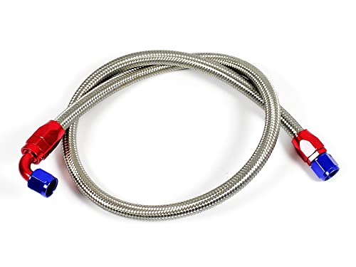 Öl Leitung Ölkühler 1m 100cm AN8 AN8 3/4" - 16 UNF gerade und AN8 3/4" - 16 UNF 90° abgewinkelt Fittings Anschluss Universal Edelstahl Flex Schlauch 1031080 Öl Leitung Ölkühler 1m 100cm AN8 AN8 3/4" - 16 UNF gerade und AN8 3/4" - 16 UNF 90° abgewinkelt Fittings Anschluss Universal Edelstahl Flex Schlauch 1031080 von X-Parts