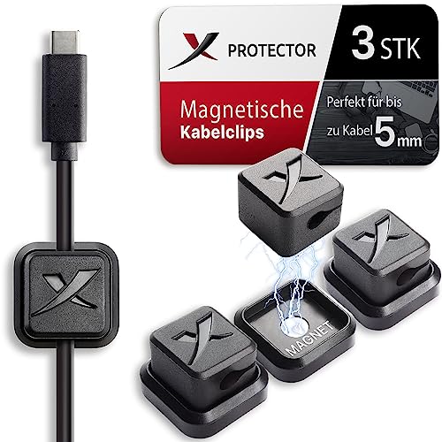 Ladekabel Organizer X-Protector 3 Stk - Kabelhalter Selbstklebend - Premium Kabel Organizer - Büro Cable Management - Cable Organizer - Schwarz Kabelclips Selbstklebend - Kabel Halter Für Usb-kabel! von X-Protector