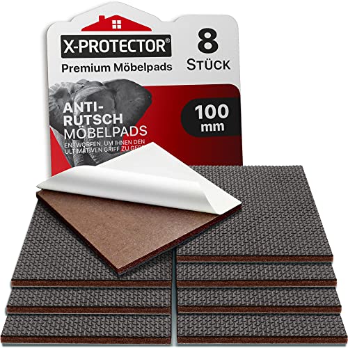 X-Protector Antirutsch Pads 8 Stück 100 mm - Antirutsch Gummi Selbstklebend - Prämie Rutschhemmer für Möbel - Ideal Anti-rutsch Gummi - Dicker Möbelstopper - Antirutschpads für Möbel & Gegenstände! von X-Protector