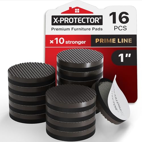 X-Protector Antirutsch Pads 16 Stück 25 mm - Antirutsch Gummi Selbstklebend – Prämie Rutschhemmer für Möbel - Ideal Anti-rutsch Gummi - Dicker Möbelstopper – Antirutschpads für Möbel & Gegenstände! von X-Protector