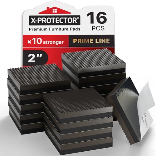 X-Protector Antirutsch Pads 16 Stück 50 mm - Antirutsch Gummi Selbstklebend – Prämie Rutschhemmer für Möbel - Ideal Anti-rutsch Gummi - Dicker Möbelstopper – Antirutschpads für Möbel & Gegenstände! von X-Protector