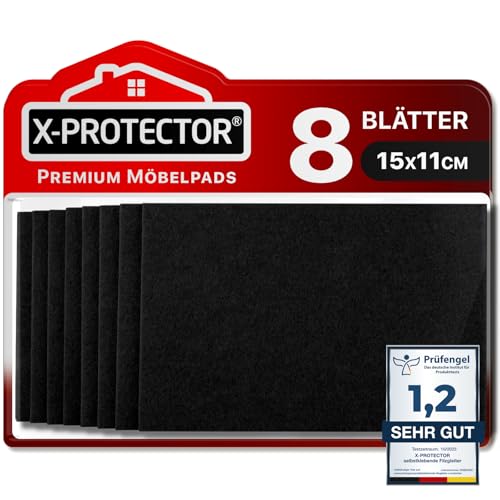 X-Protector Filzgleiter 8 Stück 15 x 11cm - Prämie Möbelgleiter Schwarz - Filz Selbstklebend X-Protector Filzgleiter 8 Stück 15 x 11cm - Prämie Möbelgleiter Schwarz - Filz Selbstklebend von X-Protector