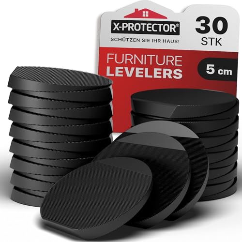 X-Protector Möbelkeile - 30 PCS 50mm - Schwarze Gummi Keile - Multi-Purpose Unterlegkeile Möbel zur Verhinderung von Möbelwackeln - Gut für alle Arten von Möbeln! von X-Protector