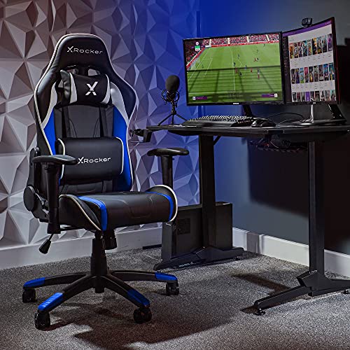 X Rocker Agility Compact Esports Gaming Bürodrehstuhl für Kinder & Teenager - Blau/Schwarz von X Rocker