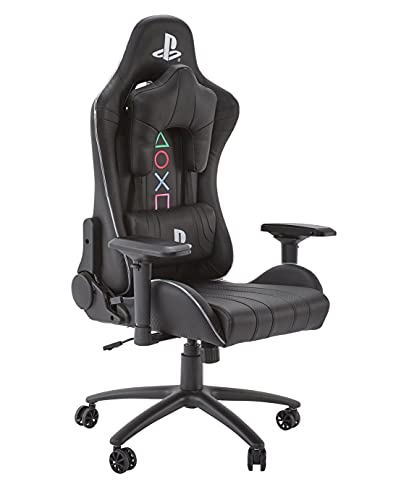 X Rocker Amarok Playstation ergonomischer Gaming Stuhl/Bürostuhl/Schreibtischstuhl mit 3D-Armlehnen & LED-Beleuchtung, drehbar und höhenverstellbar bis 120kg von X Rocker