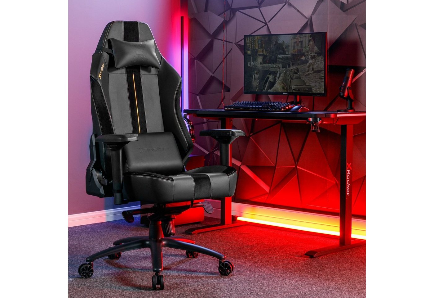 X Rocker Bürostuhl Onyx - Moderner Gaming Bürodrehstuhl von X Rocker