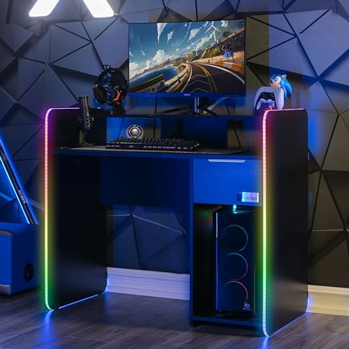 X Rocker Electra Gaming Schreibtisch mit RGB-Beleuchtung & Wireless Charging von X Rocker