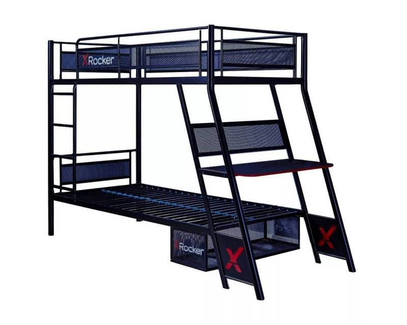 X Rocker Etagenbett Armada - 2-Personen Gaming Hochbett mit Schreibtisch & Treppe von X Rocker