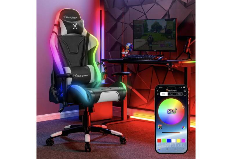 X Rocker Gaming-Stuhl Agility eSports Gaming-Bürodrehstuhl mit LED-Beleu von X Rocker