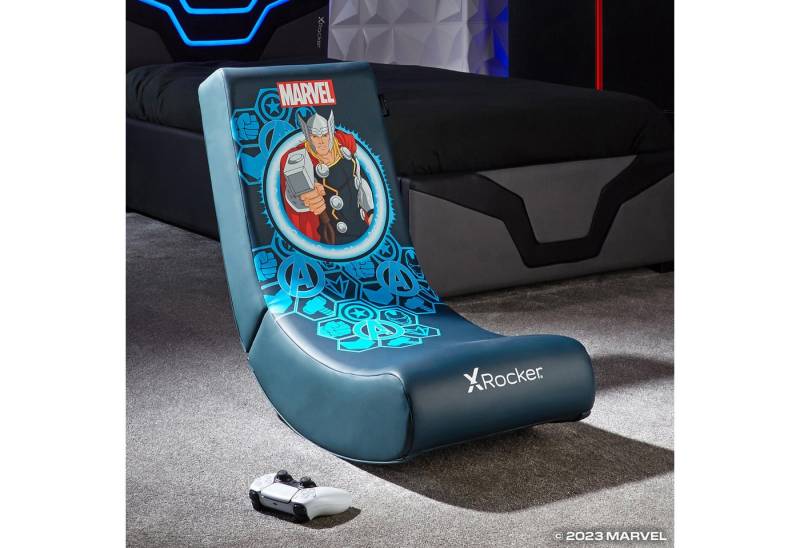 X Rocker Gaming-Stuhl Marvel™ Floor Rocker im Thor Design - dunkelblau von X Rocker