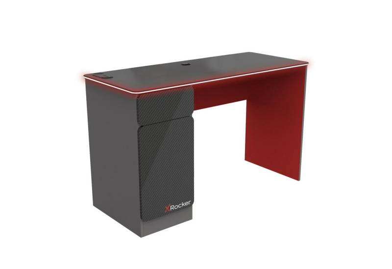 X Rocker Gamingtisch Carbon-Tek Gaming Schreibtisch mit LED-Beleuchtung & Wireless Charging von X Rocker
