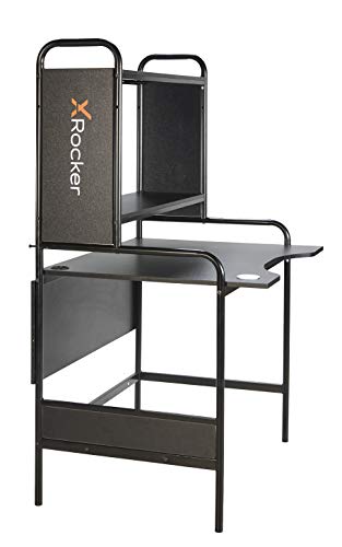 X Rocker Icarus Gaming Station / Schreibtisch mit Kabelmanagement & Monitor Fach 90 x 74 x 146 cm von X Rocker