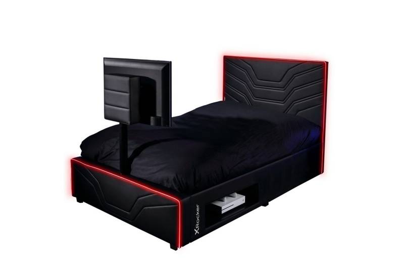 X Rocker Multimediabett Oracle LED TV Gaming Bett mit TV-Halterung & LED-Beleuchtung von X Rocker