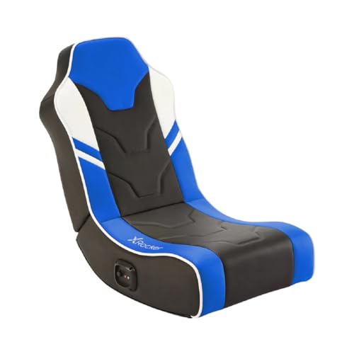 X Rocker Shadow 2.0 Floor Rocker Gaming Kinder Sessel mit 2.0 Audiosystem - Blau/Schwarz/Weiß von X Rocker