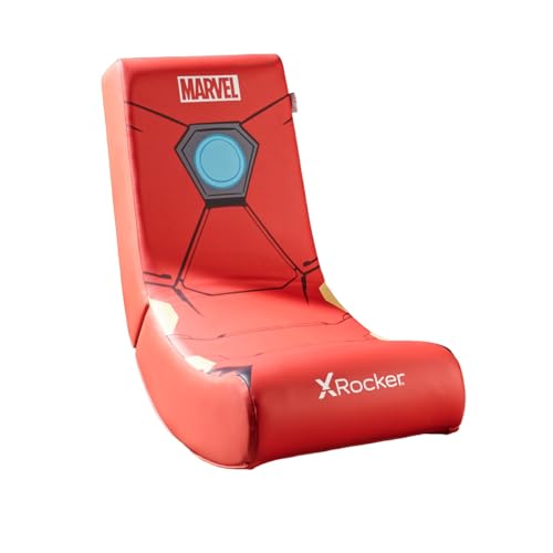 X Rocker - Videospielstuhl Marvel offizielle Edition Iron Man Icon – für Kinder von 6 bis 12 Jahren von X Rocker